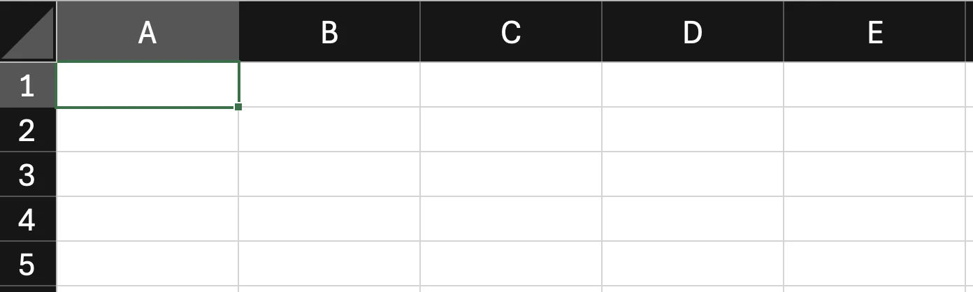 Griglia di un foglio di calcolo