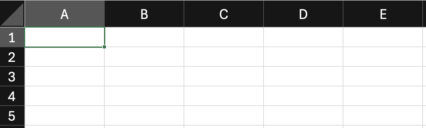 Griglia di un foglio di calcolo
